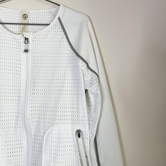 Shape Activewear Mesh Tennis Jacket White Size Large - Picture 6 of 8